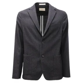 8600AH giacca uomo ALTEA grey/blue wool/cotton checked jacket men