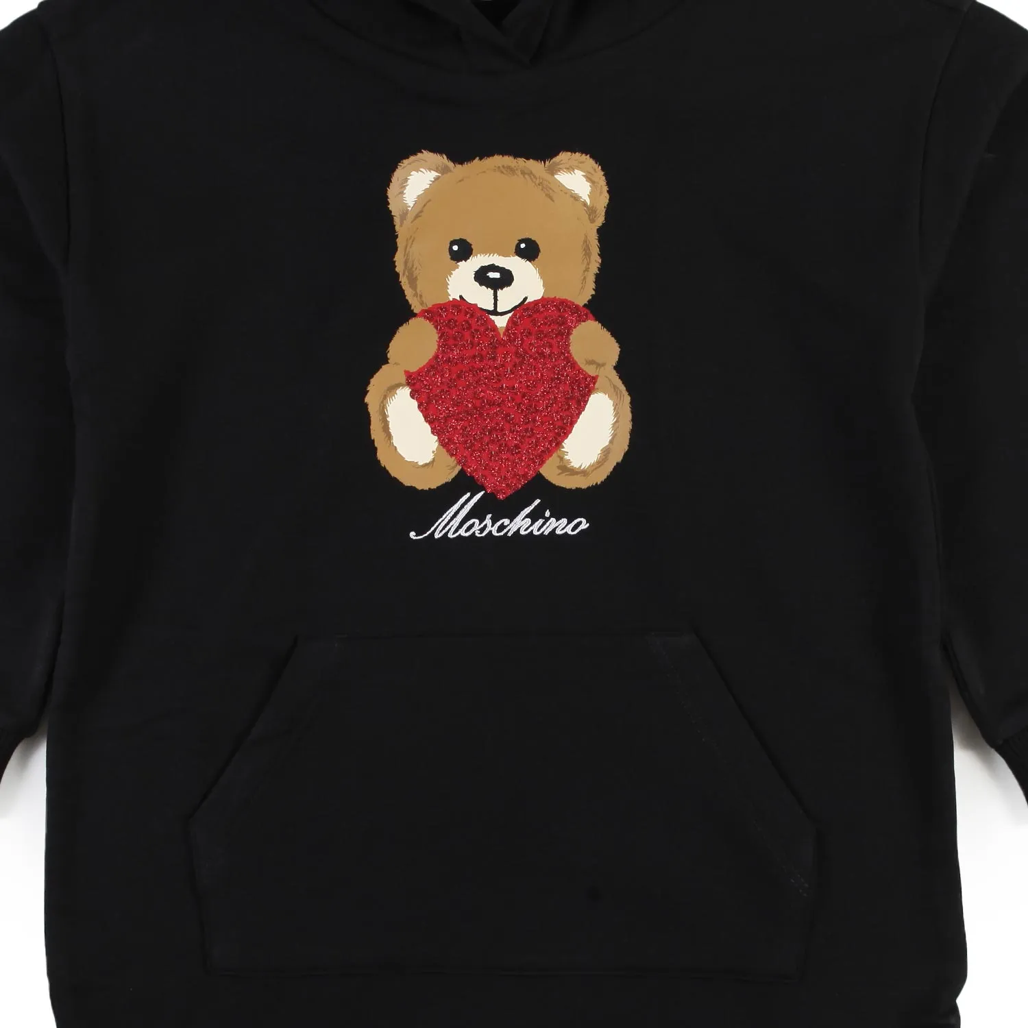 Abito Felpa Moschino Nero Con Teddy Bear Bambina