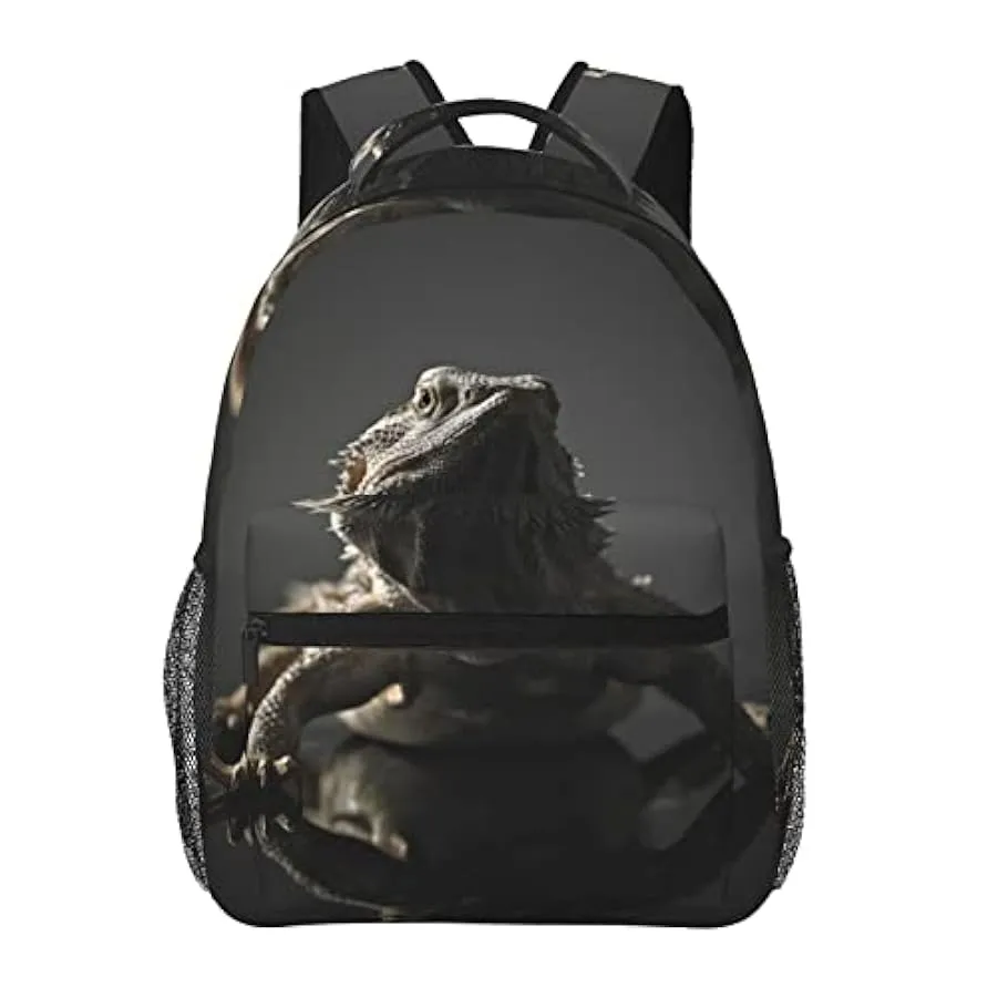 Ahdyr Zaino antifurto multiuso borsa da trasporto di grande capacità Cool Bearded Dragon Lizards Purple Art Camping Outdoor Back