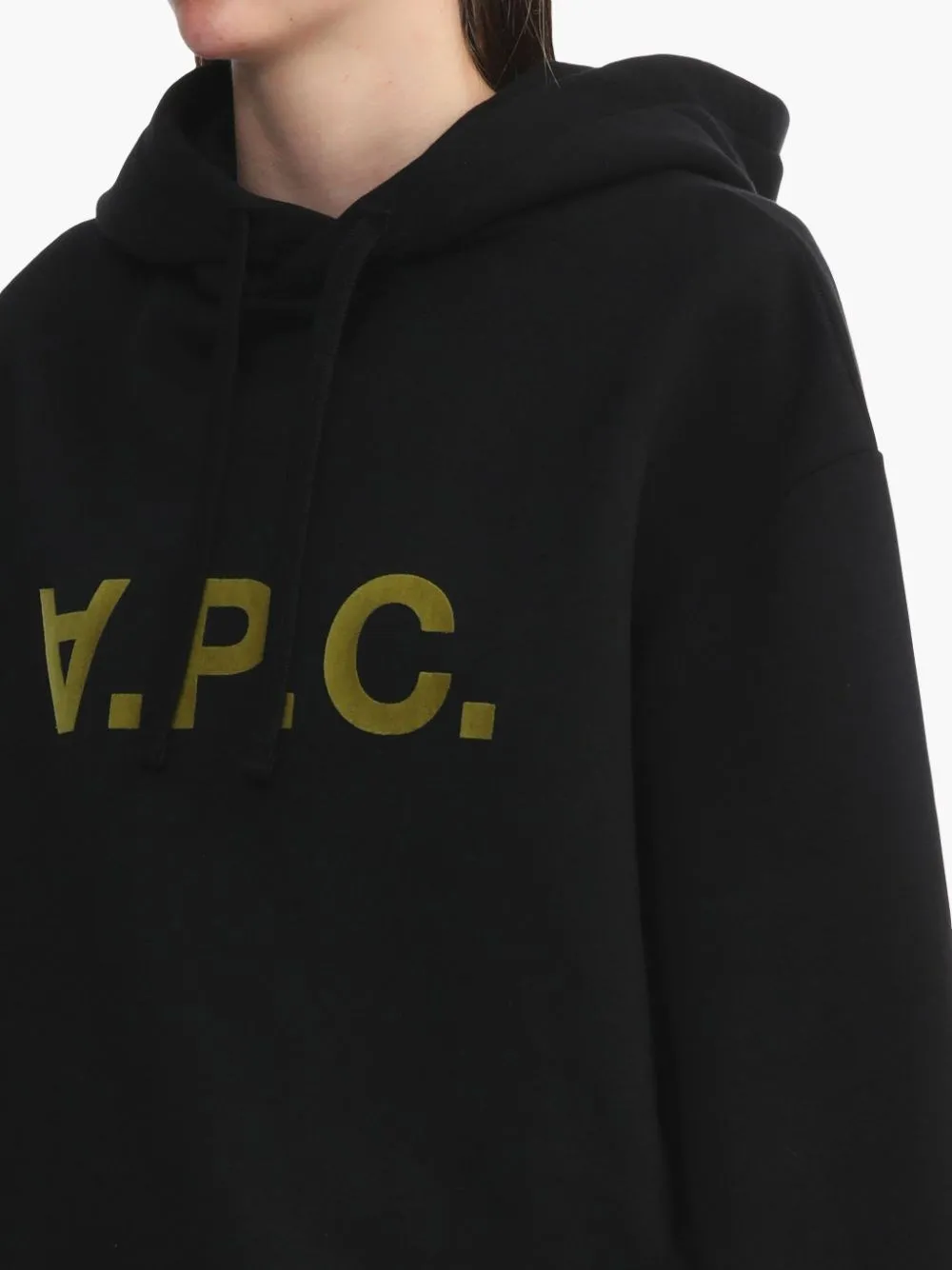 A.P.C.-felpa con cappuccio con stampa logo