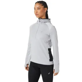 ASICS WINTER RUN LS HOODIE WOMEN Glacier Grey Heather/Performance Black felpa running con cappuccio donna