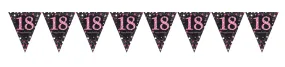 Bandierine 18° compleanno rosa 4m