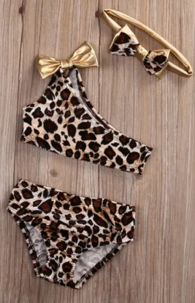 Bikini bimba monospalla leopard