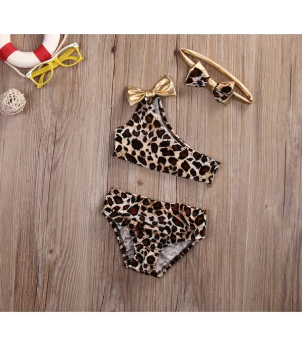 Bikini bimba monospalla leopard