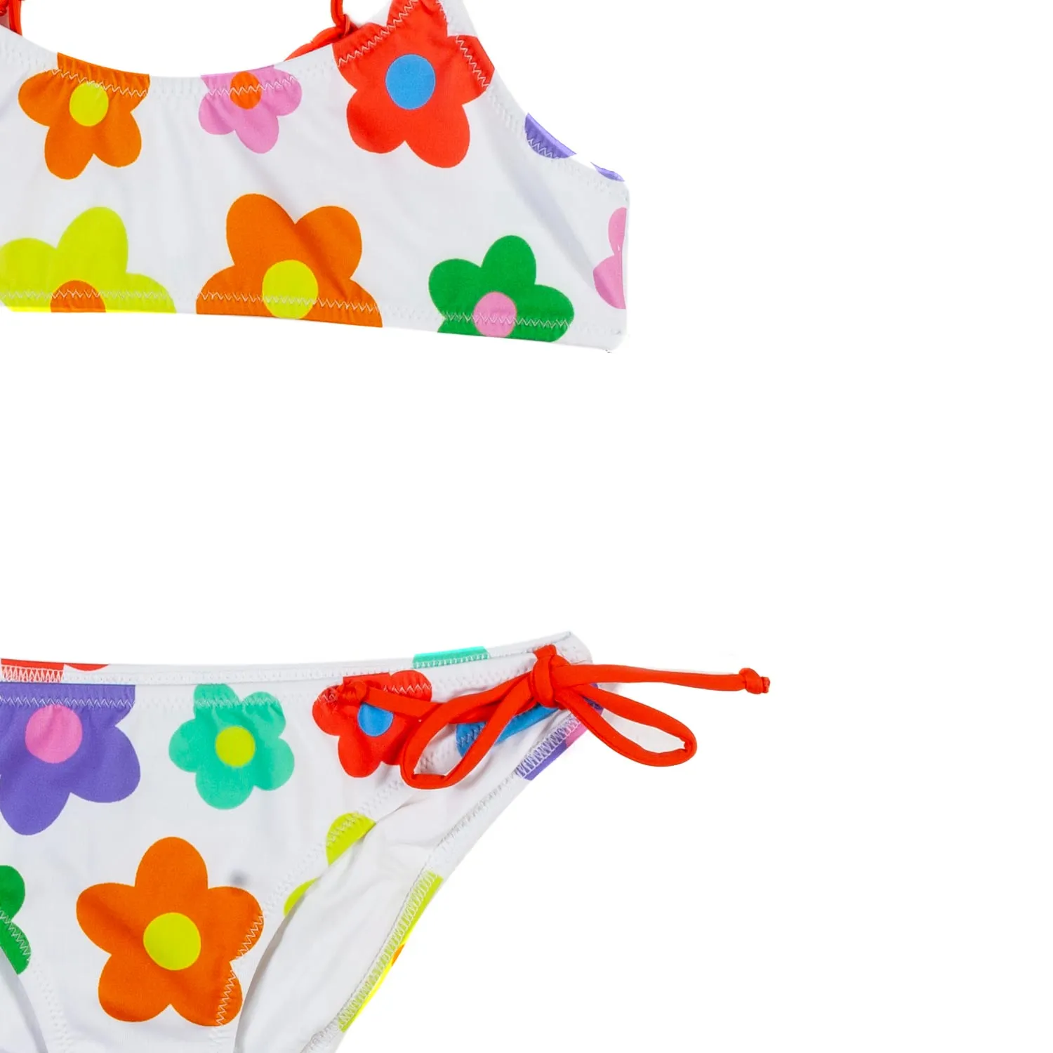 Bikini Jaiden Bianco Con Fiori Multicolor Bambina