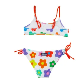 Bikini Jaiden Bianco Con Fiori Multicolor Bambina