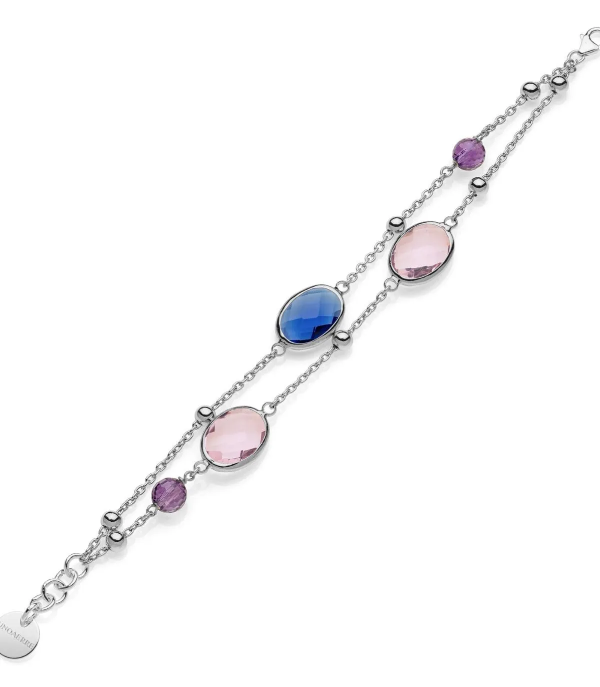 Bracciale Cristalli Blu/Viola/Rosa Unoaerre Fashion Jewellery Bronzo