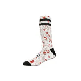 CALZA MEDIA VALENTINE WHITE/RED