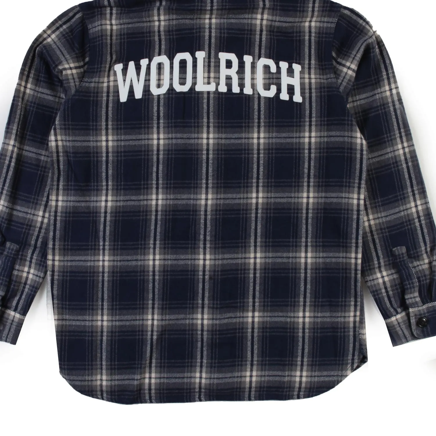 Camicia Woolrich Tartan Blu E Grigia Con Cappuccio