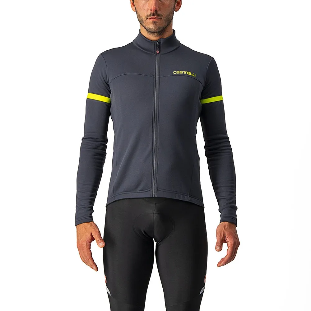 Castelli Maglia Ciclismo Fondo 2 Grigio Giallo Uomo