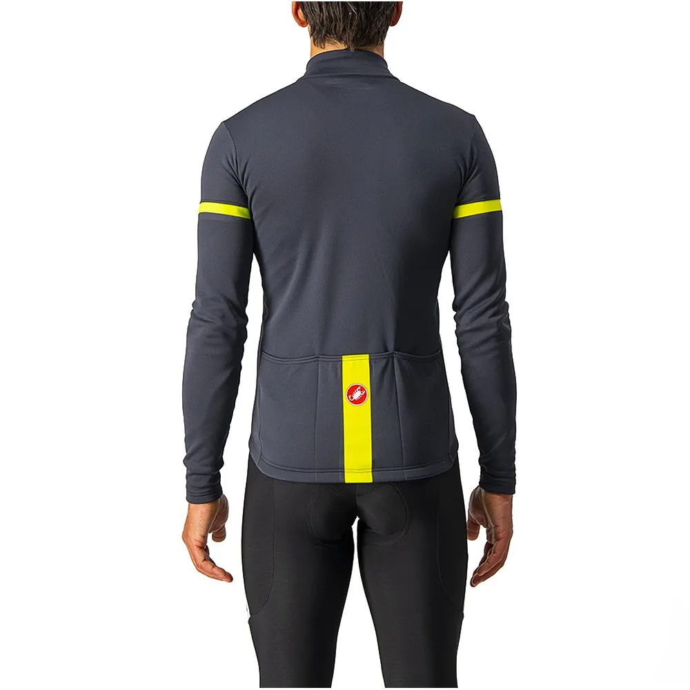 Castelli Maglia Ciclismo Fondo 2 Grigio Giallo Uomo