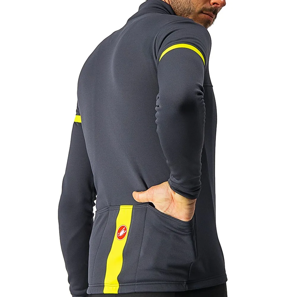 Castelli Maglia Ciclismo Fondo 2 Grigio Giallo Uomo