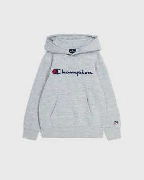 Champion Felpa Con Cappuccio Big Logo Grigio Bambino