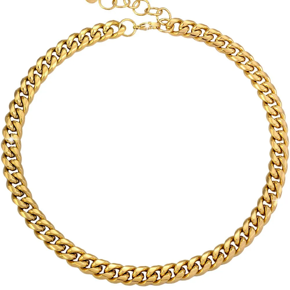 Collana con maglia groumette in acciaio Gold