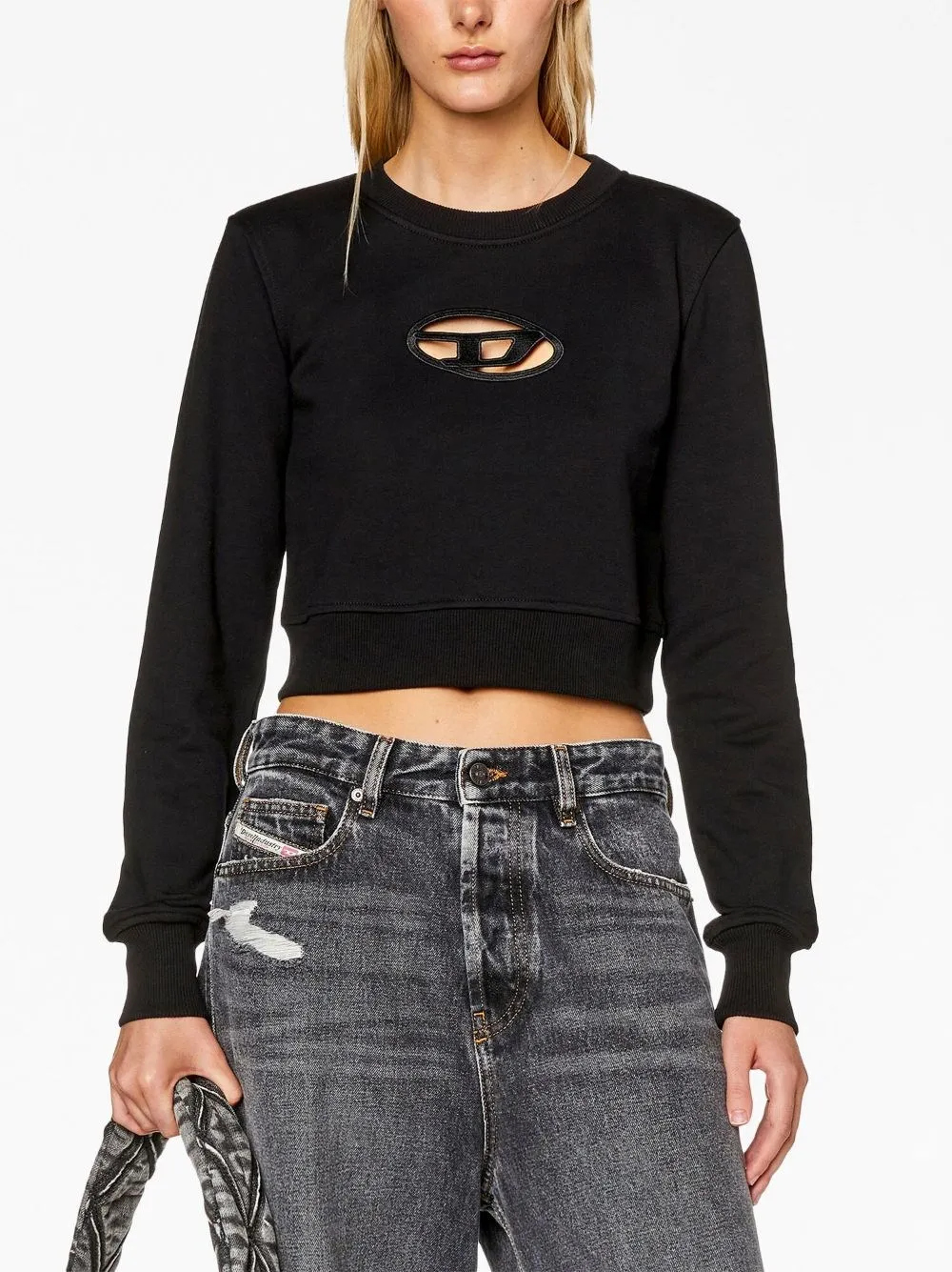 Diesel-Felpa crop F-Slimmy-Od con cut-out