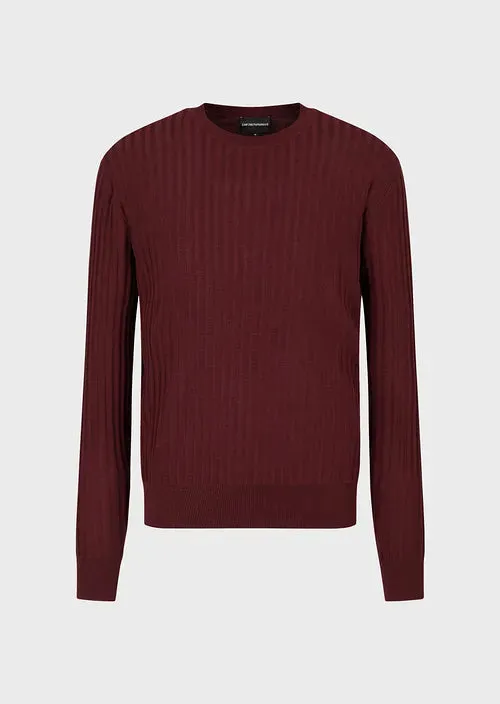 Emporio Armani Ribbed Knit Sweater / Bordeaux