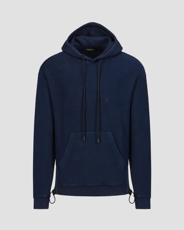 Felpa blu scuro con cappuccio da uomo Dondup Fleece