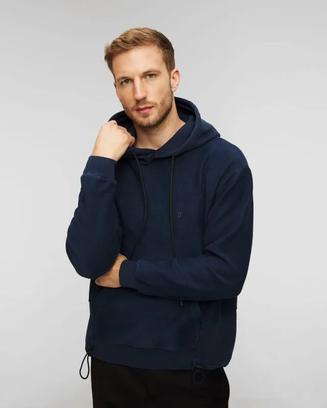 Felpa blu scuro con cappuccio da uomo Dondup Fleece