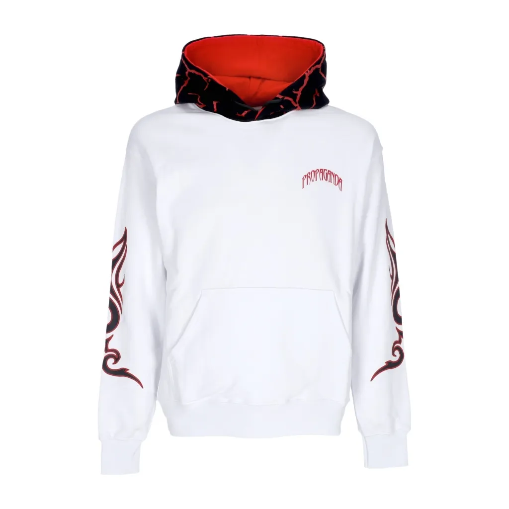 felpa cappuccio uomo triangle panda hoodie WHITE