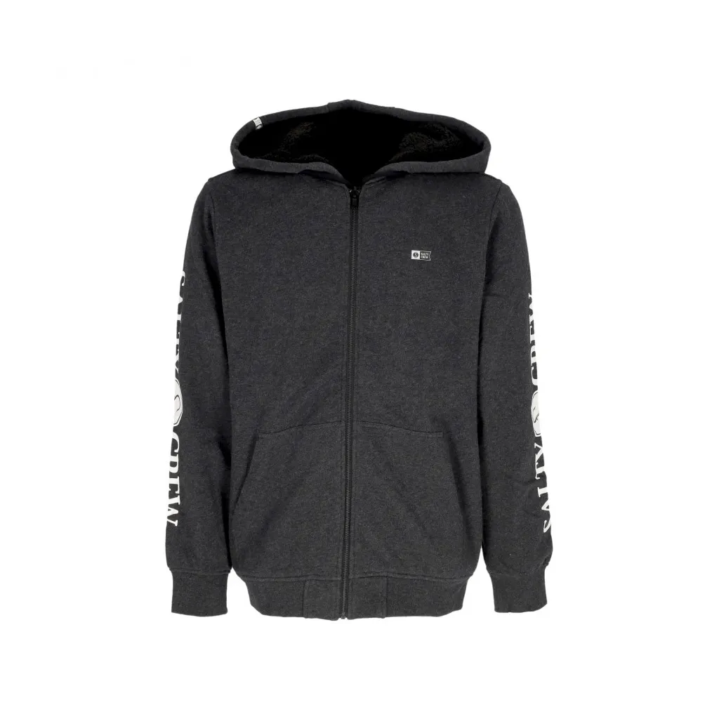 felpa cappuccio zip uomo refuge sherpa zip fleece BLACK HEATHER