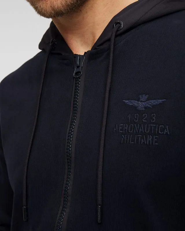 Felpa con cappuccio da uomo Aeronautica Militare Blu