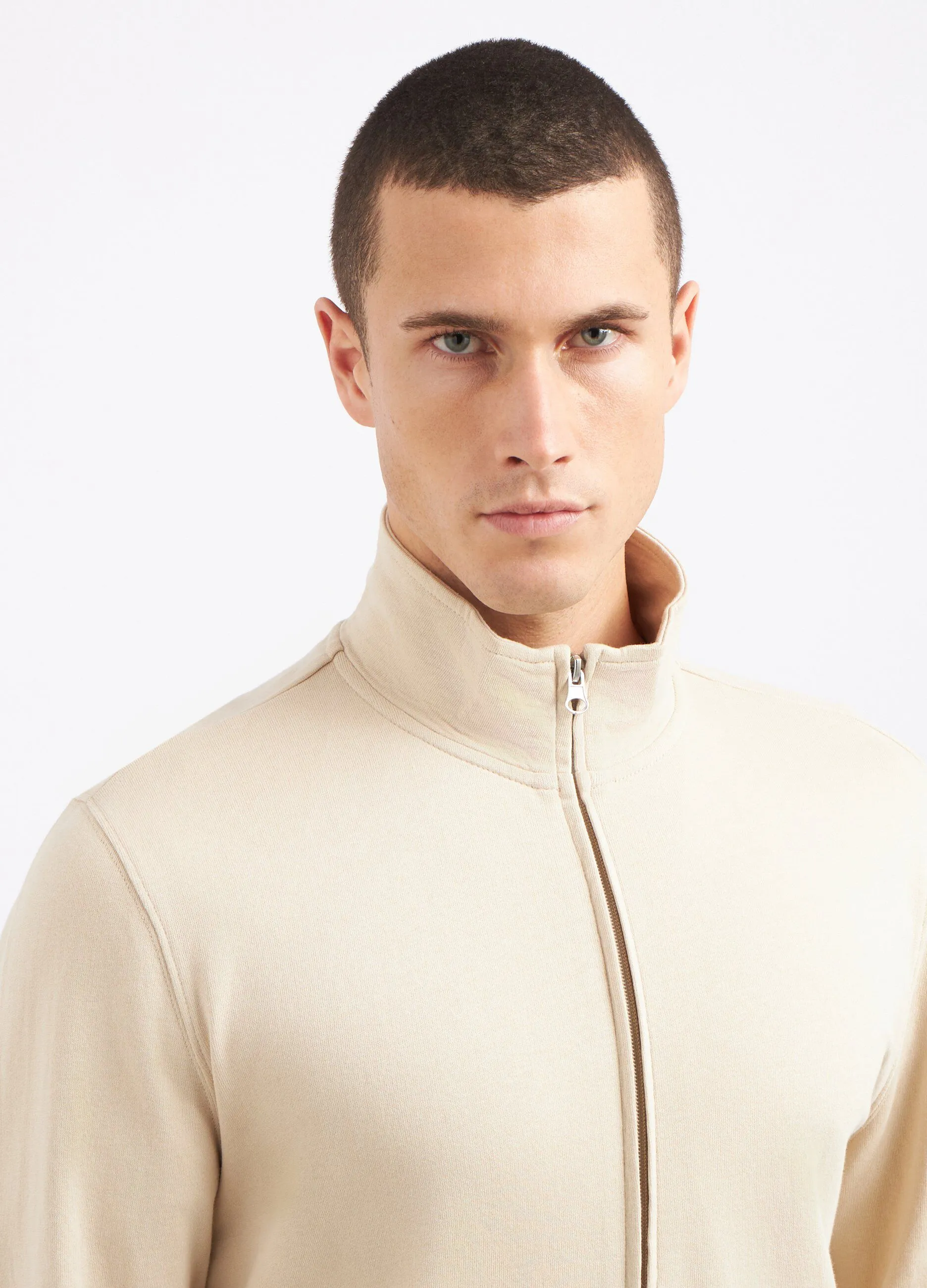 Felpa full zip in cotone uomo