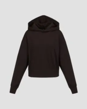 Felpa nera con cappuccio Y-3 di cotone organico