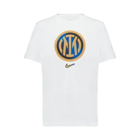 IM NIKE T-SHIRT LOGO CREST BIANCA BAMBINO