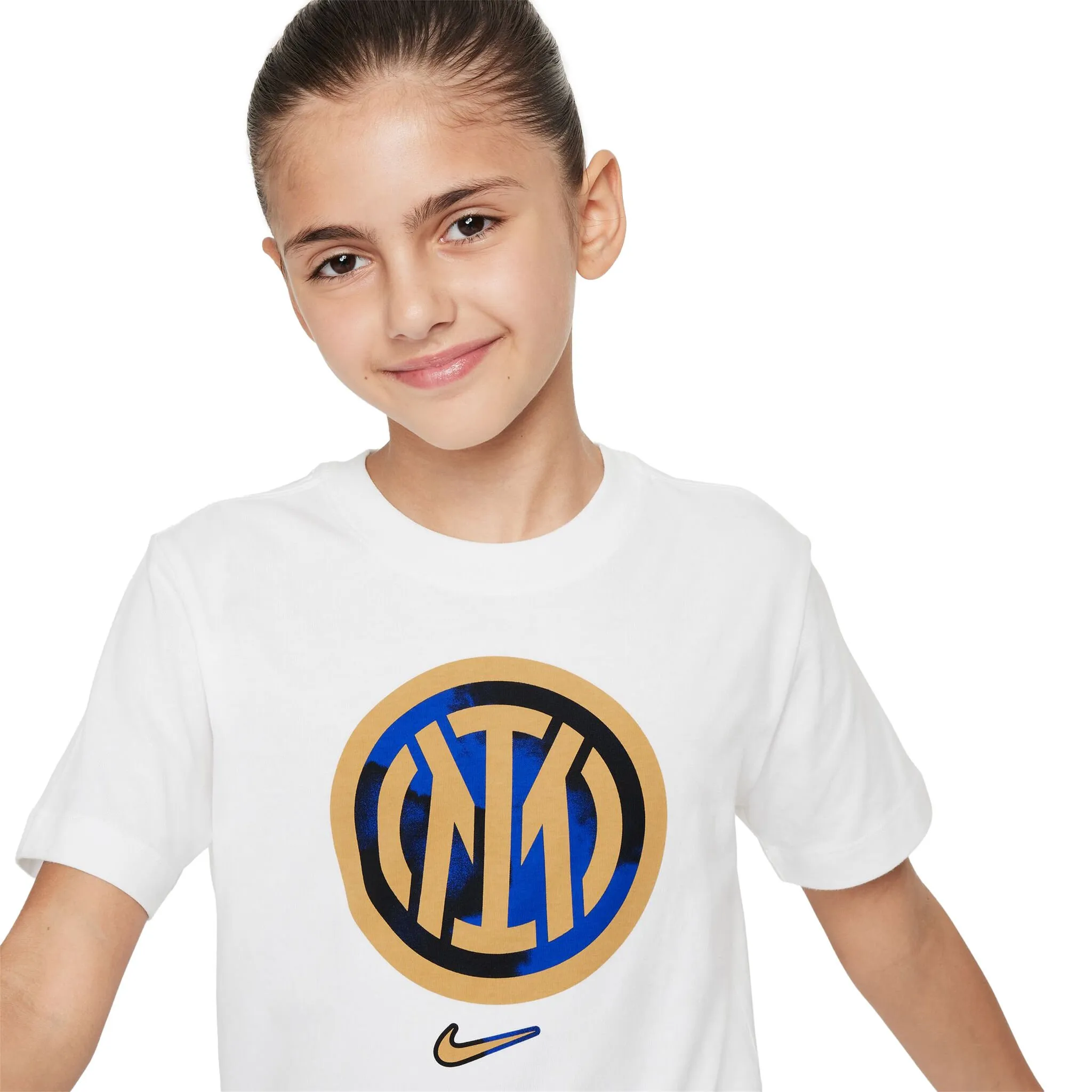 IM NIKE T-SHIRT LOGO CREST BIANCA BAMBINO