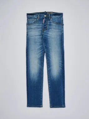 Jeans bambino Dsquared2 in denim di misto cotone stretch Denim Chiaro