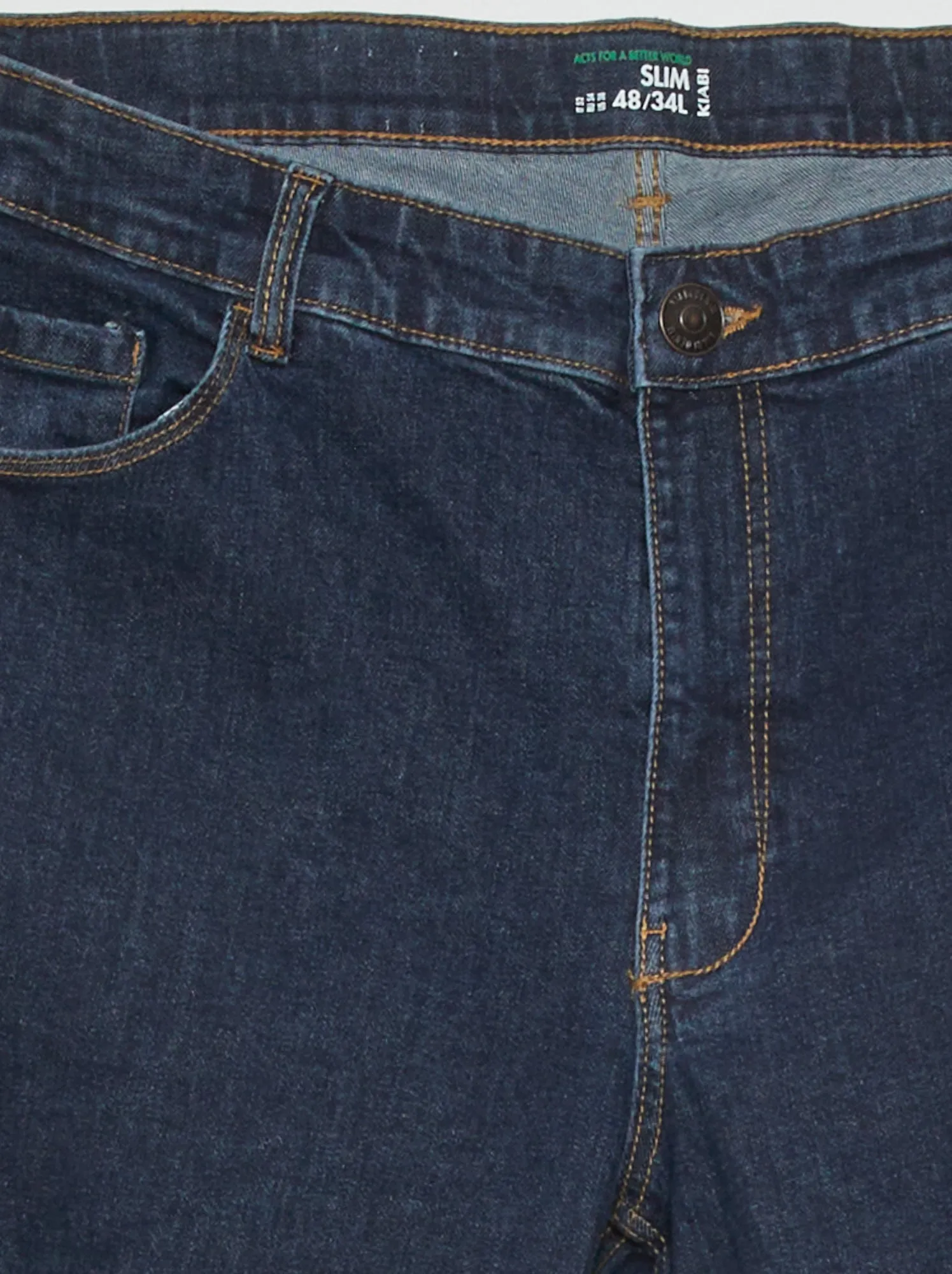 Jeans slim a vita alta - L34 - BLU