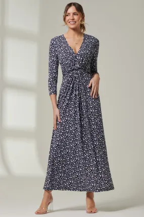 Jolie Moi - Abito maxi in jersey con scollo a V e maniche a 3/4