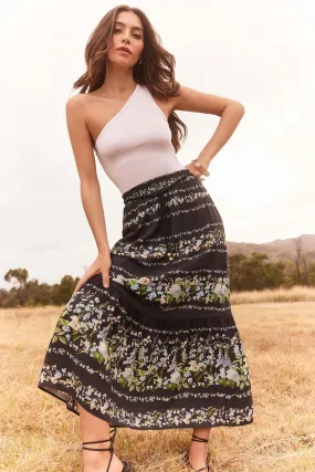Lipsy - Gonna maxi a balze con stampa