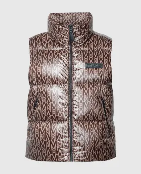 Mackage Gilet in piumino marrone con monogramma logo KANEMG