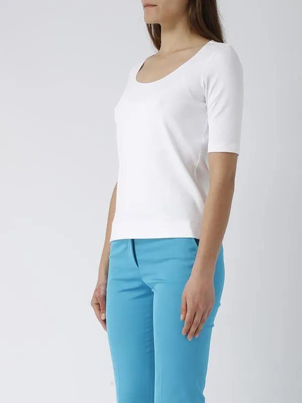 Maglia donna Gran Sasso in cotone stretch Bianco