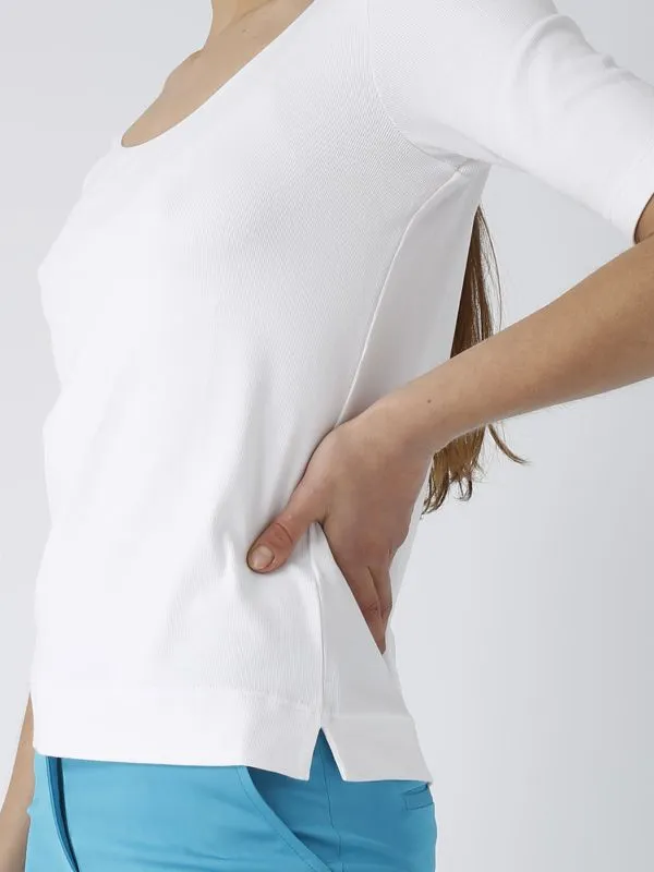 Maglia donna Gran Sasso in cotone stretch Bianco