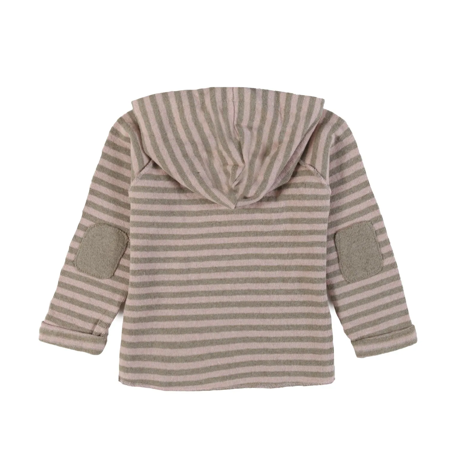 Maglia Hoodie Leandre Rosa E Tortora Bimba Neonata