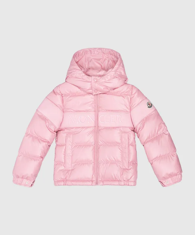 Moncler ENFANT Piumino Truyere con logo rosa baby 1A00051595ZJ810