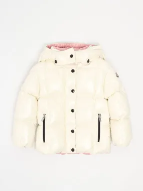 MONCLER  Piumino neonato Moncler Parana in piuma Panna