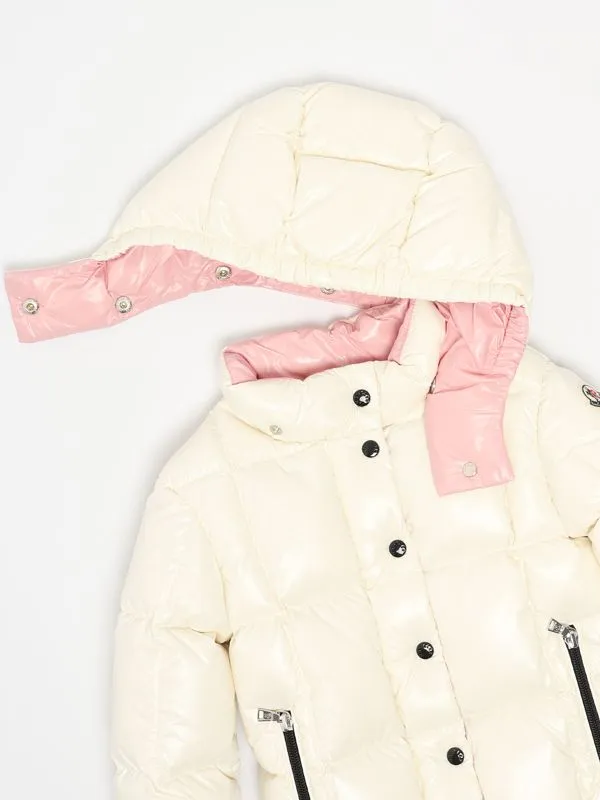 MONCLER  Piumino neonato Moncler Parana in piuma Panna