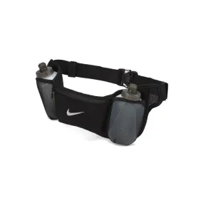 NIKE DOUBLE FLASK BELT CINTURA CON 2 BORRACCE + TASCA IDRATAZIONE RUNNING - NERO