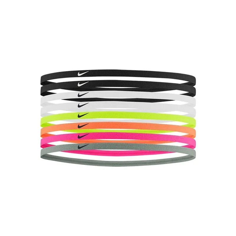 NIKE FASCIA PER CAPELLI - HEADBANDS RUNNING DRI-FIT - CONFEZIONE DA 8 Pz - COLORI IN FOTO