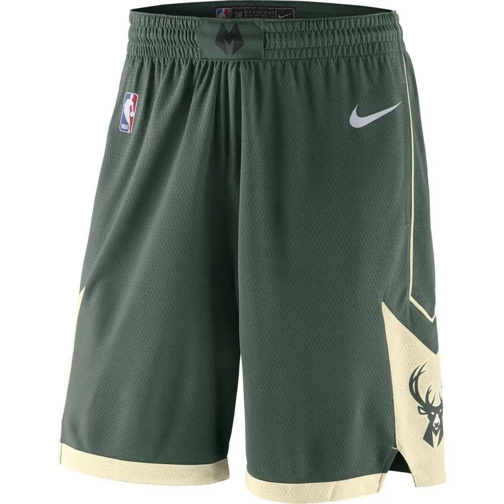 Nike Pantaloncini Basket NBA Milwaukee Road 18 Verde Uomo