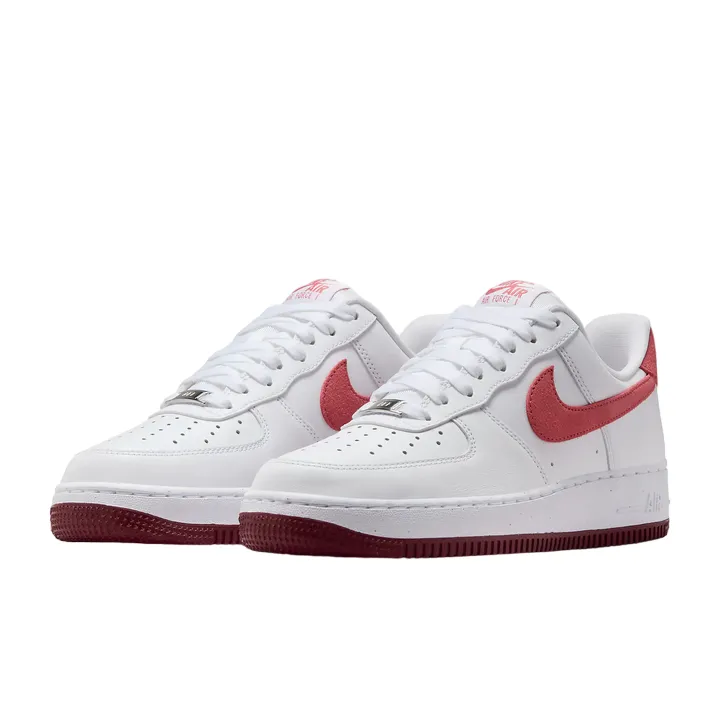 Nike scarpa sneakers da donna Air Force 1 '07 FQ7626-100 bianco-rosso chiaro