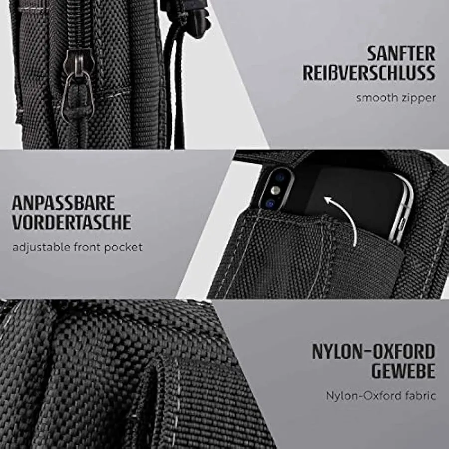 ONEFLOW Custodia di sopravvivenza compatibile con Samsung Galaxy S10 Plus – Custodia in nylon con moschettone, borsa tattica EDC