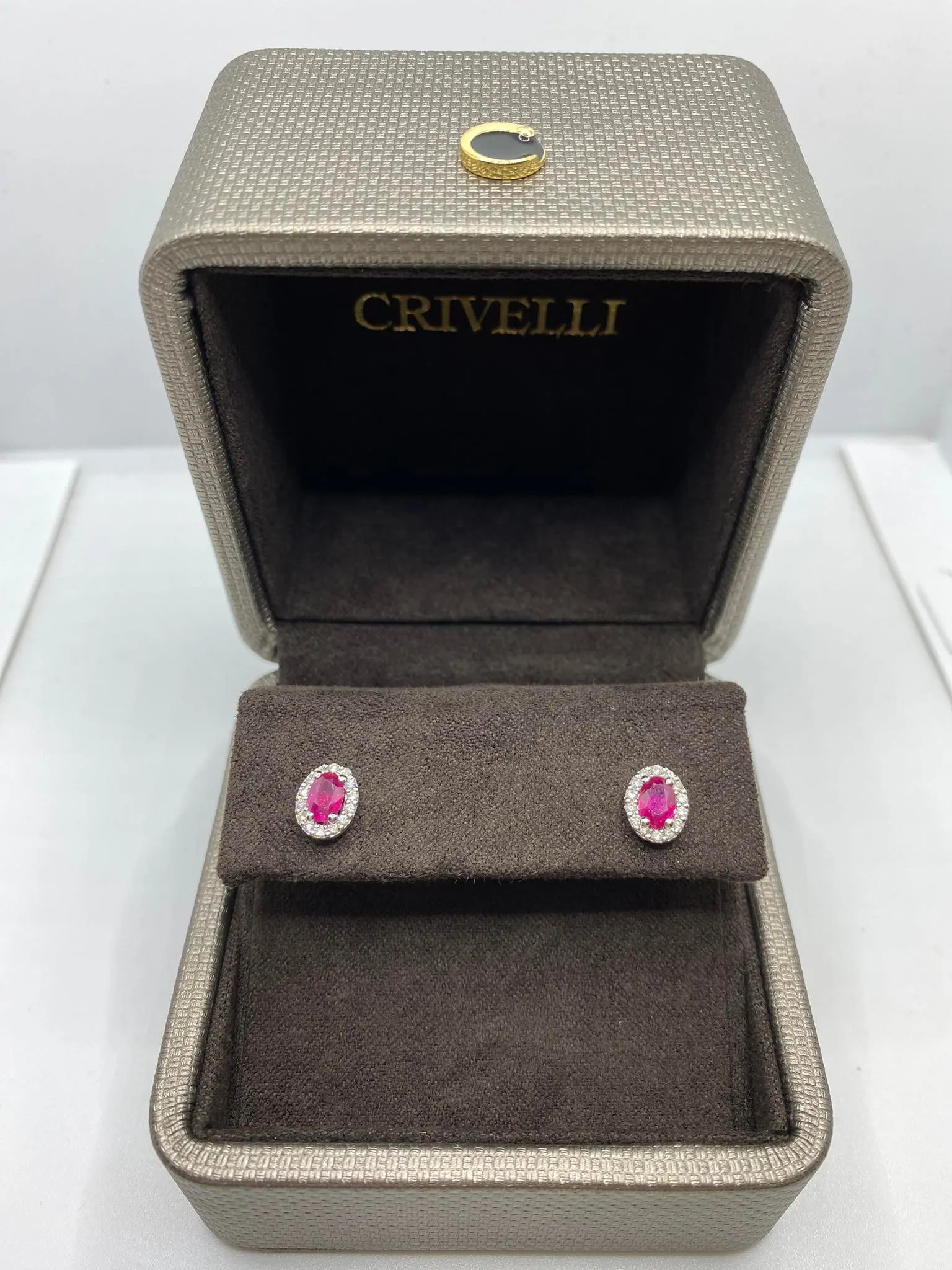 Orecchini Donna Crivelli con Brillanti e Rubino Ct. 1.24