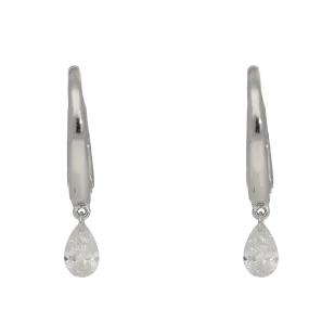 Orecchini in oro bianco con diamanti taglio goccia