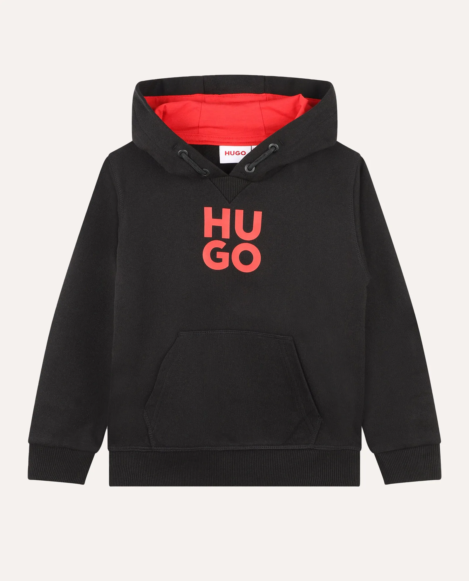 OutletHUGO      Felpa Hugo per bambini con cappuccio e logo scomposto