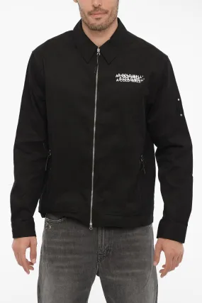 Overshirt in Cotone con Maxi Logo sul Retro