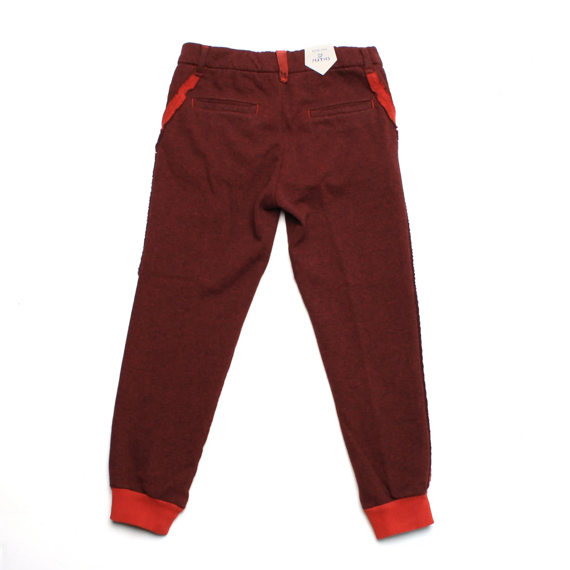 Pantalone In Felpa Con Bande Rosso Mattone